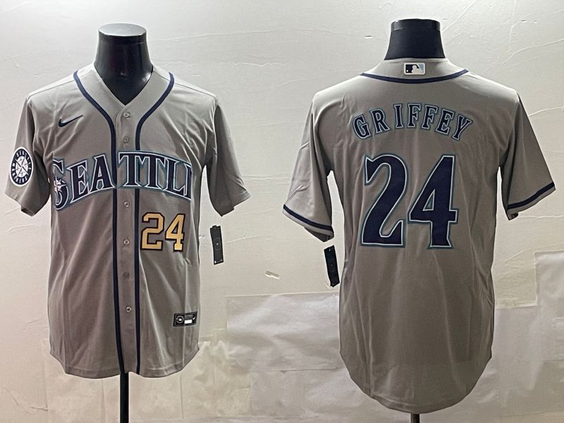 Men Seattle Mariners #24 Griffey Grey Game 2025 Nike MLB Jersey style 5